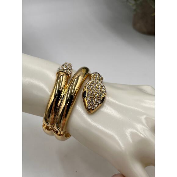 Snake‎ Hinged Bangle bracelet - Picture 3 of 8